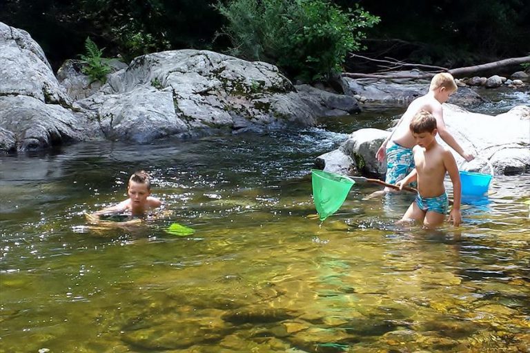 Camping L Ardéchois Ardeche vissen in de rivier 768x512