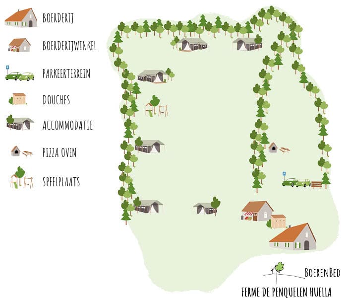 Boerencamping La Ferme de Penquelen Huella plattegrond